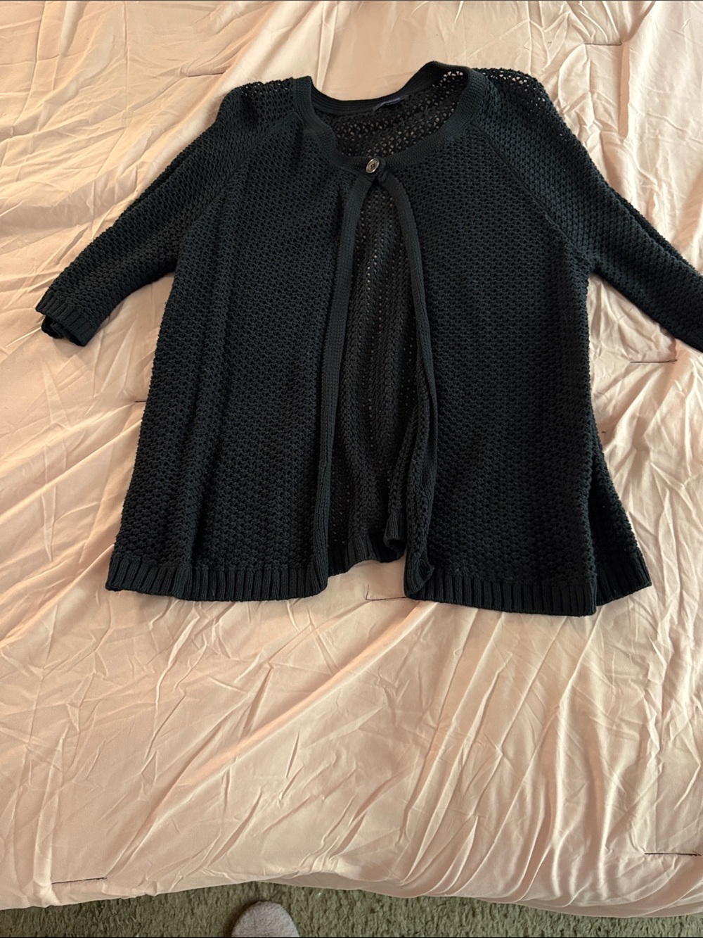 Westbound Black Open-Front Knit Cardigan